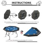 Poker Table with Collapsible Legs, Water-Resistant Cushioned Rail Casino Gaming Table