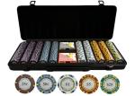 500 Piece Monte Carlo Low Denomination Poker Chip Set - 14g Heavy Clay Casino Grade Small Stakes Monte Carlo Poker Chips Small Denomination Cash Game Set