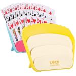 Prudiut 2 PCS Card Holders for Playing Cards, Playing Card Game Holders Tabletop Stand Cards Holder for Adults Seniors Poker Cards Game Accessory