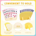 Prudiut 2 PCS Card Holders for Playing Cards, Playing Card Game Holders Tabletop Stand Cards Holder for Adults Seniors Poker Cards Game Accessory