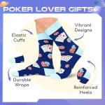 Poker Gifts for Men - Gambling Socks for Gambler, Casino Las Vegas Gifts for Players
