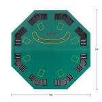 Folding Poker Table Top – 48-Inch Solid Wood Topper – Space for 8 Players – Blackjack Table with Built-In Cupholders and Chip Trays by Trademark Poker