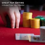 Brybelly Poker Chips - Poker Set with Wood Carousel Case for Casino Party, Texas Holdem, Blackjack and Family Game Night - 200 Count