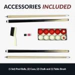 Hathaway Kingston 3 in 1 Octagon Poker Table, Dining & Bumper Pool Table for Game Rooms - Durable Hardwood, Sturdy Legs, Smooth Playfield - Includes Bumper Balls, Cues, Chalk, Brush - Walnut