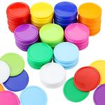 YEXPRESS 500 Pieces Plastic Poker Chips, Poker Card Game Chips Bulk, Counting Discs Markers for Learning Math Counting, Game Play, 37mm/10 Colors