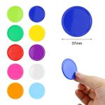 YEXPRESS 500 Pieces Plastic Poker Chips, Poker Card Game Chips Bulk, Counting Discs Markers for Learning Math Counting, Game Play, 37mm/10 Colors