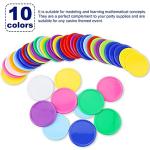 YEXPRESS 500 Pieces Plastic Poker Chips, Poker Card Game Chips Bulk, Counting Discs Markers for Learning Math Counting, Game Play, 37mm/10 Colors