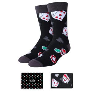 sockfun Funny Poker Gifts for Men - Gambling Casino Las Vegas Gifts for Players, Gambling Socks
