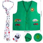 Yewong Casino Dealer Vest Set Dealer Visors Hat Bowtie Playing Card Tie Armband for Las Vegas Birthday Game Night Party Favors Supplies