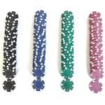 SEETOOOGAMES 100 Pieces 11.5g Clay Composite Dice Striped Casino Poker Chips- 4 Colors (red, Green, Black and Blue)