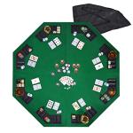 EVIEUN 48" 8-Player Foldable Poker Table Top, Casino Texas Hold'em Layout, Portable Anti-Slip Blackjack Poker Table Mat with Carrying Bag for Family Games Casino