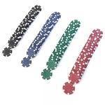 SEETOOOGAMES 100 Pieces 11.5g Clay Composite Dice Striped Casino Poker Chips- 4 Colors (red, Green, Black and Blue)