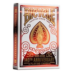 Bicycle 140th Anniversary Playing Cards, Special Edition 1885 Design, Red & Gold Foil Collectible Deck for Poker, Blackjack & Family Card Games
