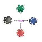 SEETOOOGAMES 100 Pieces 11.5g Clay Composite Dice Striped Casino Poker Chips- 4 Colors (red, Green, Black and Blue)