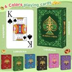 Playing Cards 6 Pack, 6 Decks of Cards, Playing Cards Bulk, Large Print Playing Card for Family Game Night,Blackjack,Poker,Pinochle,Bridge,Canasta,Holiday Party Card Games, 6 Unique Colors & Designs