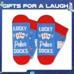 HAPPYPOP Lucky Poker Gifts for Men - Gambling Gifts for Gambler, Las Vegas Casino Money Socks