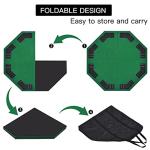EVIEUN 48" 8-Player Foldable Poker Table Top, Casino Texas Hold'em Layout, Portable Anti-Slip Blackjack Poker Table Mat with Carrying Bag for Family Games Casino