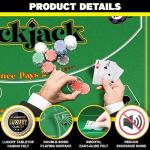 Gamie Double Sided Felt Casino Mat, 36” x 72” for Blackjack & Texas Hold’em Poker, 2-in-1 Texas Holdem Poker Mat & Blackjack Mat, Professional Grade Poker Tabletop Mat with Instructions Booklet