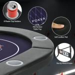 RAYKEEP 71 Inch Poker Table Foldable, 8 Player Folding Poker Tables w/Collapsible Legs, Casino Grade Felt, Padded Rails and Cup Holders, Portable Poker Table for Texas Holdem Poker and Blackjack