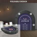 RAYKEEP 71 Inch Poker Table Foldable, 8 Player Folding Poker Tables w/Collapsible Legs, Casino Grade Felt, Padded Rails and Cup Holders, Portable Poker Table for Texas Holdem Poker and Blackjack