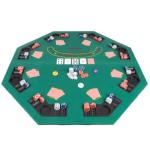 Folding Poker Table Top – 48-Inch Solid Wood Topper – Space for 8 Players – Blackjack Table with Built-In Cupholders and Chip Trays by Trademark Poker