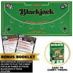 Gamie Double Sided Felt Casino Mat, 36” x 72” for Blackjack & Texas Hold’em Poker, 2-in-1 Texas Holdem Poker Mat & Blackjack Mat, Professional Grade Poker Tabletop Mat with Instructions Booklet