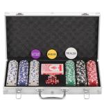 300Pcs Poker Chips Set for Texas Holdem,Blackjack,Professional Poker Kit with Aluminum Case,2 Decks Cards,Dealer,Big Small Blind Buttons and 5 Dice,11.5 Gram Gambling Chips for Casino Games