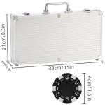 300Pcs Poker Chips Set for Texas Holdem,Blackjack,Professional Poker Kit with Aluminum Case,2 Decks Cards,Dealer,Big Small Blind Buttons and 5 Dice,11.5 Gram Gambling Chips for Casino Games