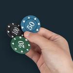 IXIGER Poker Chips,Denomination Poker Chips Set with Black Velvet Pouch Bag,Plastic Game Chips,Game Night Party Supplies(100pcs)