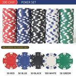 300Pcs Poker Chips Set for Texas Holdem,Blackjack,Professional Poker Kit with Aluminum Case,2 Decks Cards,Dealer,Big Small Blind Buttons and 5 Dice,11.5 Gram Gambling Chips for Casino Games
