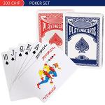 300Pcs Poker Chips Set for Texas Holdem,Blackjack,Professional Poker Kit with Aluminum Case,2 Decks Cards,Dealer,Big Small Blind Buttons and 5 Dice,11.5 Gram Gambling Chips for Casino Games