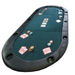 Foldable Poker Table Top - Water-Resistant Folding Mat with Cupholders and Padded Edges - Seats up to 10 People by Trademark Poker (Green)