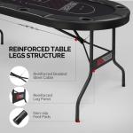 PEXMOR 8 Player Foldable Poker Table, Folding Texas Holdem Blackjack Casino Game Table w/Deeper Stainless Steel Cup Holders| Casino-Grade Felt| Water-Resistant Cushioned Rail, Fully Assembled