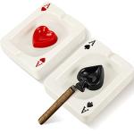 Amylove 2 Pcs Cool Ashtray Creative Poker Ceramic Cigarette Ashtray for Stoners Ceramic Poker Cigarette Accessories for Home Office Stoner Room Decor Men Women Gift Supplies