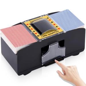 Unniweei Automatic Card Shuffler 1-2 Decks, Battery-Operated Electric Shuffler, Casino Card Game for Poker, Home Card Game, UNO, Phase10, Texas Hold'em, Blackjack, Home Party Club Game