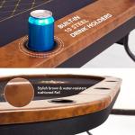 SereneLife 10-Player Oval Foldable Poker Table - Casino Texas Holdem Table with Water-Resistant Cushioned Rail, 10 Cup Holders, Brown Felt Surface, Black Jack Board & Family Games (Brown)