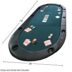 Foldable Poker Table Top - Water-Resistant Folding Mat with Cupholders and Padded Edges - Seats up to 10 People by Trademark Poker (Green)