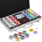 300pcs Poker Chip Set Denominations Poker Chip Set Numbered Chips Texas Holdem,Professional Casino Chips,Clay 11.5 Gram Chip Aluminum Case Texas Hold’em Chips Blackjack Gaming Poker Games Poker Set