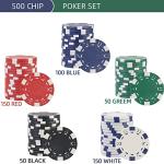 LUOBAO Poker Chips Set,500 Pcs Poker Chips for Texas Holdem ,Blackjack Poker Games,Pokeno Gambling Chips Kit Casino Chip for Texas Hold em,11.5g Clay Poker Set Briefcase,Black Jack Chips Set with Case