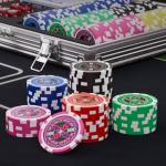 300pcs Poker Chip Set Denominations Poker Chip Set Numbered Chips Texas Holdem,Professional Casino Chips,Clay 11.5 Gram Chip Aluminum Case Texas Hold’em Chips Blackjack Gaming Poker Games Poker Set