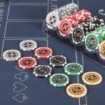 300pcs Poker Chip Set Denominations Poker Chip Set Numbered Chips Texas Holdem,Professional Casino Chips,Clay 11.5 Gram Chip Aluminum Case Texas Hold’em Chips Blackjack Gaming Poker Games Poker Set