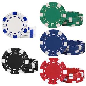 11.5 Gram Bulk Chip Accessories, 10 Pcs Professional Poker Chip, Casino Poker Chips,Clay Composite Casino Poker Chips for Casino Card Games Texas Holdem (5Black+5Blue+5Green+5Red+5White)