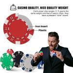 11.5 Gram Bulk Chip Accessories, 10 Pcs Professional Poker Chip, Casino Poker Chips,Clay Composite Casino Poker Chips for Casino Card Games Texas Holdem (5Black+5Blue+5Green+5Red+5White)