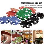 11.5 Gram Bulk Chip Accessories, 10 Pcs Professional Poker Chip, Casino Poker Chips,Clay Composite Casino Poker Chips for Casino Card Games Texas Holdem (5Black+5Blue+5Green+5Red+5White)