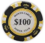 DA VINCI 14 Gram Clay Monte Carlo Poker Club Premium Quality Poker Chips Pack of 50 Black Chips