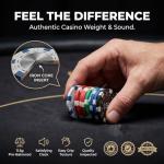 HEITOK 100 Piece Poker Chip Set 11.5g Heavyweight Casino Chips with Denominations Professional Texas Holdem Blackjack Gambling Accessories for Adult Game Night Travel Friendly Storage Box