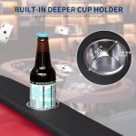 Garvee 8 Player Oval Poker Table Foldable, 72" Poker Game Tables with Storage Bag, Collapsible Legs, Padded Rails & Cup Holders, Portable Folding Game Table for Texas Holdem and Blackjack, Red