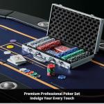 Boyzhood Poker Chips,300 Pcs Poker Set with Aluminum Travel Case,11.5 Gram Poker Chips Set for Texas Holdem Blackjack Gambling