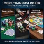 HEITOK 100 Piece Poker Chip Set 11.5g Heavyweight Casino Chips with Denominations Professional Texas Holdem Blackjack Gambling Accessories for Adult Game Night Travel Friendly Storage Box