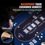 VEVOR 8 Player Poker Table Foldable, Portable Folding Card Board Game Table, Casino Leisure Table, Blackjack Texas Holdem Table with Padded Rails and Stainless Steel Cup Holders,Blue (72 in)